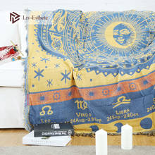 Liv-Esthete Fashion Bohemia Sun Moon 100% Cotton Blanket Throw Tassel Blanket Adult Sofa Bed Sleeping Bag Wrap Knitted Blanket 2024 - buy cheap