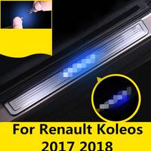 LED streamer threshold Article Side Door Sill Scuff Plate Gaurds Pedal Pad Protector Sticker For Renault Koleos 2017 2018 2024 - buy cheap