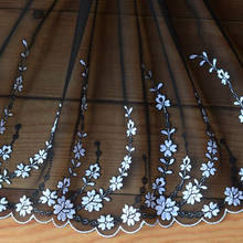 10 metros flores bordadas guarnição do laço preto malha 18cm tecidos lingerie sutiã roupa interior vestido acessórios de costura 2024 - compre barato