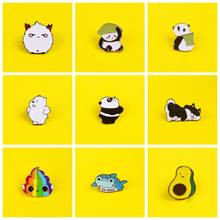Broche Kawaii de Panda de dibujos animados, insignias de Metal en blanco y negro para chaqueta vaquera, icono de Anime en la mochila, alfileres esmaltados, accesorios de joyería 2024 - compra barato