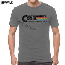 Retro Fashion T-Shirt for Men Soft Cotton Commodore Logo T Shirts Short Sleeve Crew Neck Computer Geek Graphic Tees Merchandise 2024 - buy cheap