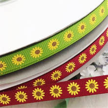 5Y 3/8" U pick grosgrain ribbon Sunflower kid's Gift Wedding Craft Appliques 2024 - buy cheap