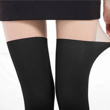 Pantimedias por encima de la rodilla para mujer, pantimedias sexys de nailon negro puro con costuras y correa de semisión, de alta elasticidad, a la moda 2024 - compra barato