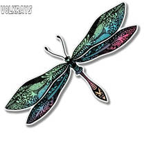 Volkrays Creative Car Sticker Colorful Dragonfly Vinyl Sticker Waterproof Sunscreen Decal Automobile Accessories,12cm*6cm 2024 - buy cheap