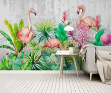 Tropical Flamingo Wall Mural Nordic Flower Wallpaper HD Printed Photo Wall Paper Home Improvement Plant Leaves Wallpaper 2024 - buy cheap