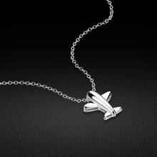 Cute Girl Pure 925 Silver Necklace Airplane Pendant Design Solid Silver Clavicle Chain Birthday Gift Female Silver Necklace 2024 - buy cheap