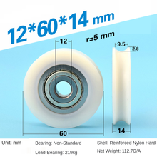 Polea de rodamiento de ranura en U, rueda de nailon de 12mm de diámetro interior, rueda accionado, cuerda de alambre de 1cm de guía, 12x60x14mm 2024 - compra barato