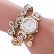 Relógio feminino luxuoso com pulseira de couro, nova moda 2019, relógio de pulso feminino de luxo com diamantes, montre femme, 2019 2024 - compre barato