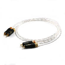 Cable de conexión de Audio Chapado en plata, Conector de señal RCA, Cable de extensión, Occ, cobre 2024 - compra barato