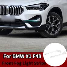 Автомобильные аксессуары для BMW X1 F48 2019-20 ABS хромированные передние противотуманные фары светильник полоски Отделка Передняя решетка отделки внешней отделки запасные части 2024 - купить недорого