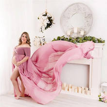 Shoulderless Maternity Dresses For Baby Shower Sexy Split Front Pregnancy Maxi Gown Photography Pregnant Women Photo Shoot Props 2024 - buy cheap