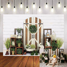 Mehofond Spring Easter Photography Background Wooden Wall Green Plants Egg Rabbit Flowers Newborn Baby Backdrop Photocall Studio 2024 - buy cheap