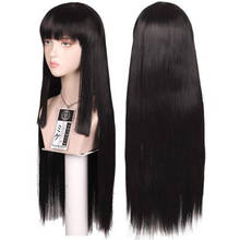 Anime Kakegurui Yumeko Jabami Wig Black Straight Hair Perucas Cosplay Wig + Necklace Kakegurui Cosplay Costume 2024 - buy cheap