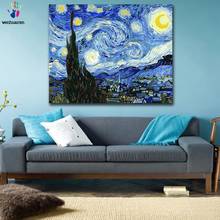 Imagens coloridas por números van gogh, imagem da noite estrelada, desenho, pintura por números, moldada para casa 2024 - compre barato