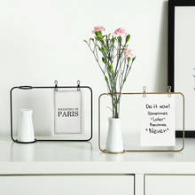 Linha de ferro preto criativo vaso de flor vaso planta suporte cartão clip quadro titular decoração para casa 2024 - compre barato