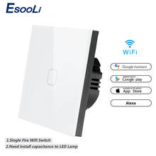 EsooLi EU Standard 1/2 Gang Tuya/Smart Life/ewelink WiFi Wall Light Touch Switch for Google Home Amazon Alexa Voice Control 2024 - buy cheap