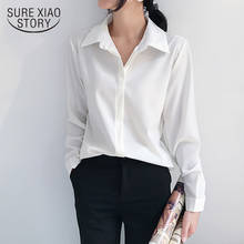 Блузка женская шифоновая с длинным рукавом и отложным воротником, 2019 50 2024 - купить недорого