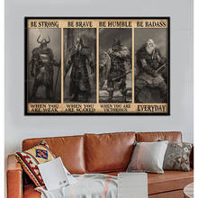 Pôster da mitologia viking norse, cartaz ser forte quando você é fraco arte de parede impressão de arte de pintura em tela pôster de decoração modular de casa e sala de estar 2024 - compre barato