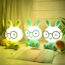 New Cute Rabbit LED Eye Protection Lamp Children Bedroom Night Light USB Cute Rabbit Eye Protection Lamp For Children's Bedroom 2024 - buy cheap