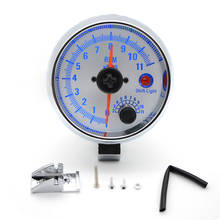 Tacómetro de 3,75 "y 95mm, indicador de RPM, esfera blanca y azul, LED de 0-11000 rpm, para función de advertencia 2024 - compra barato