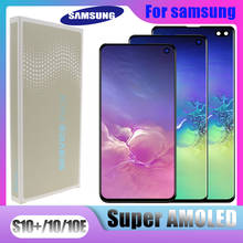 Жк-дисплей SUPER AMOLED для SAMSUNG Galaxy S10/G973F/G973/S10 Plus/G975/G975F, сенсорный экран с дигитайзером в сборе, оригинал 2024 - купить недорого