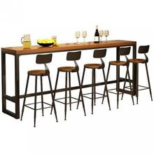 Mesa de bar com combinação de cadeiras e mesas de pé alto, mesa americana sólida de madeira longa, mesa de bar moderna simples 2024 - compre barato