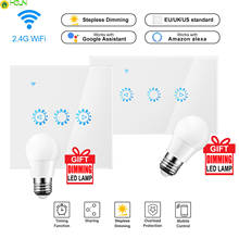 Ewelink-regulador de intensidad Led, interruptor de luz táctil inteligente con Wifi, 220V/110V, funciona con asistente de Google y Alexa 2024 - compra barato