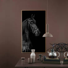 Black Horse Head Animals Canvas Painting Posters and Prints Scandinavian Wall Art Picture for Living Room Cuadros Home Decor 2024 - buy cheap