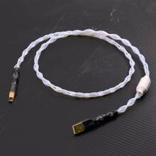 Чистый серебряный декодер, hifi fever USB (A-B) линия, DAC кабель для передачи данных 1 м аудио usb, кабель Hi-Fi 2024 - купить недорого