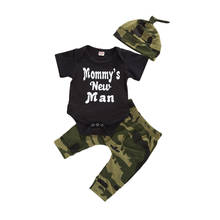 Cute Newborn Camouflage Baby Boys Tops Romper Jumpsuit Long Pants Hats Outfits Clothes Summer 2024 - buy cheap