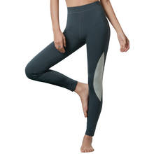 Leggings do esporte das mulheres de fitness de cintura alta calças de yoga poliéster retalhos correndo collants ginásio leggings femme atlético leggings 2024 - compre barato