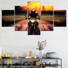 Wall Picture home decor Canvas painting Wall art print 5 panels Motorcycle racer Rider Bicycle Autobike canvas painting 2024 - buy cheap