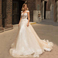 Свадебные платья цвета шампанского 2021, сексуальное кружевное платье с открытой спиной и 3D цветочной аппликацией, платье невесты, свадебные платья, платье 2024 - купить недорого