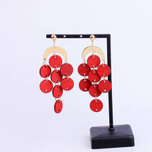 Trendy Handmade beaded Wooden Earrings Designer Unique Gold Dangle Long Drop Red Earrings For Women Fashion Jewelry Party Gifts 2024 - buy cheap