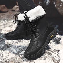 Size 42 Winter Leather Shoes Women Platform Snow Boots Women Shoes Casual Calf Boots for Women Fashion Non-slip Outdoor Shoes 2024 - buy cheap