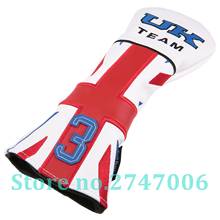 1pc Soft White PU Leather with UK & 3 5 Embroidery Fairway Wood Head Cover Golf Club FW #3 #5 Headcover 2024 - buy cheap