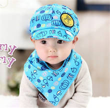 new children's hat baseball cap cotton cap travel around the world baby duck hat triangle towel 2 sets baby photography props 2024 - buy cheap