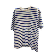 ZuoLunOuBa Summer New Arrivals Fashion Blue Stripes Women T Shirt Harajuku Loose Short Sleeves Lady Tees Wild Tops Female 2021 2024 - buy cheap