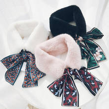 M MSIM мягкий женский шарф из искусственного кроличьего меха, теплый зимний шарф с плюшевым воротником, шерстяные шарфы для девочек, новая мода 2020 2024 - купить недорого