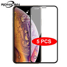 Película de vidro temperado para iphone, película protetora completa para tela de iphone 11, 12 pro, mini max, 11 pro, x, xs max, 5 unidades 2024 - compre barato