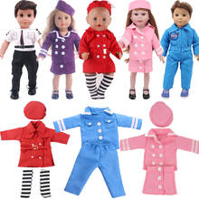 Ropa de muñeca, traje de asistente de vuelo para muñeca americana de 18 pulgadas, niñas y niño Logan y accesorios para bebé Reborn de 43 Cm, nuestra generación 2024 - compra barato