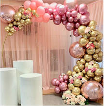 134 pçs chuveiro do bebê cromo ouro rosa 4d para pastel rosa balões garland arco kit aniversário decoração casamento 2024 - compre barato