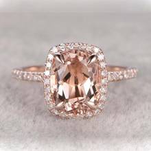 Кольцо для помолвки с квадратным камнем, Женское кольцо на палец для вечеринки, розовое золото, прозрачный циркониевый цвет, 222 2024 - купить недорого