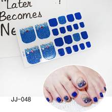 1Sheet Adhesive Toe Nail Sticker Glitter Summer Style Tips Full Cover Toe Nail Art Supplies Foot Decal for Women Girls Drop Ship 2024 - buy cheap