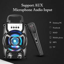 Altavoz Bluetooth portátil para exteriores, Subwoofer estéreo compatible con USB, TF, AUX, con micrófono, Subwoofer, reproductor de música 2024 - compra barato