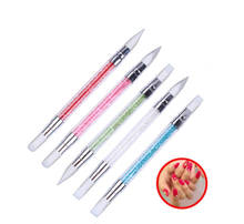 Full Beauty Dual-ended 2 Ways Silicone Nail Art Sculpture Pen 3D Carving DIY Glitter Powder Liquid Manicure Dotting Brush 2024 - buy cheap