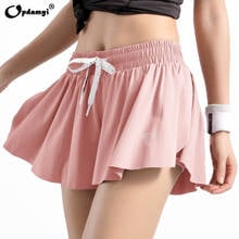 Women Athletic Yoga Fitness Skirted Shorts Capris Pleated Tennis Golf Skirt Built-in Shorts 2 In1 Workout Girl Sexy Mini Skirt 2024 - buy cheap