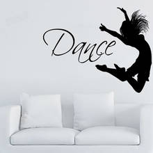 Dance Quote Wall Decals Living Room Home Decor Gymnastics Dancer Silhouette Vinyl Wall Sticker For Girls Bedroom Decoration Y089 2024 - buy cheap