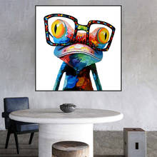 Modern Animals Canvas Art Paintings Wall Posters and Prints Frog with Glasses Pictures for Living Room Cuadros Decoration 2024 - buy cheap