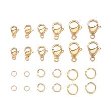 180Pcs 9-15mm Stainless Steel Gold Plated Lobster Clasps Hooks with Jump Ring for Bracelet Necklace DIY Jewelry Making Findings 2024 - buy cheap